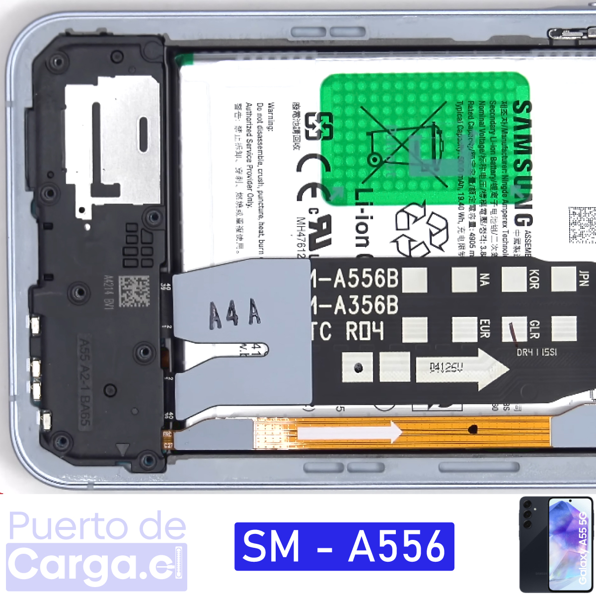 Cambio puerto de carga samsung galaxy A55