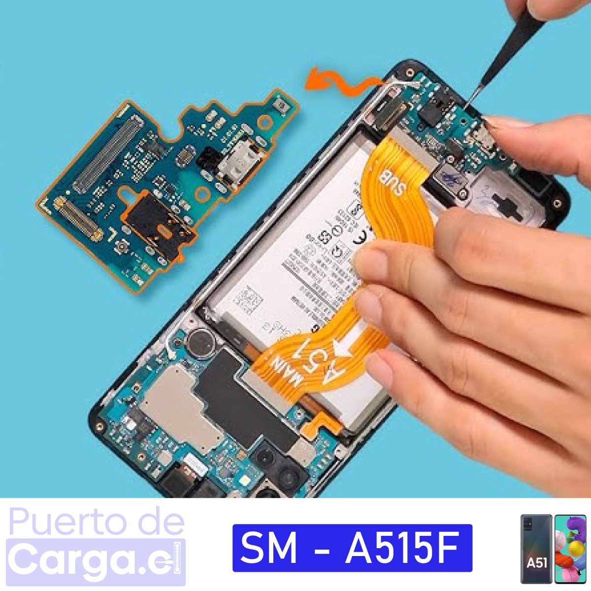 Cambio puerto de carga galaxy a51