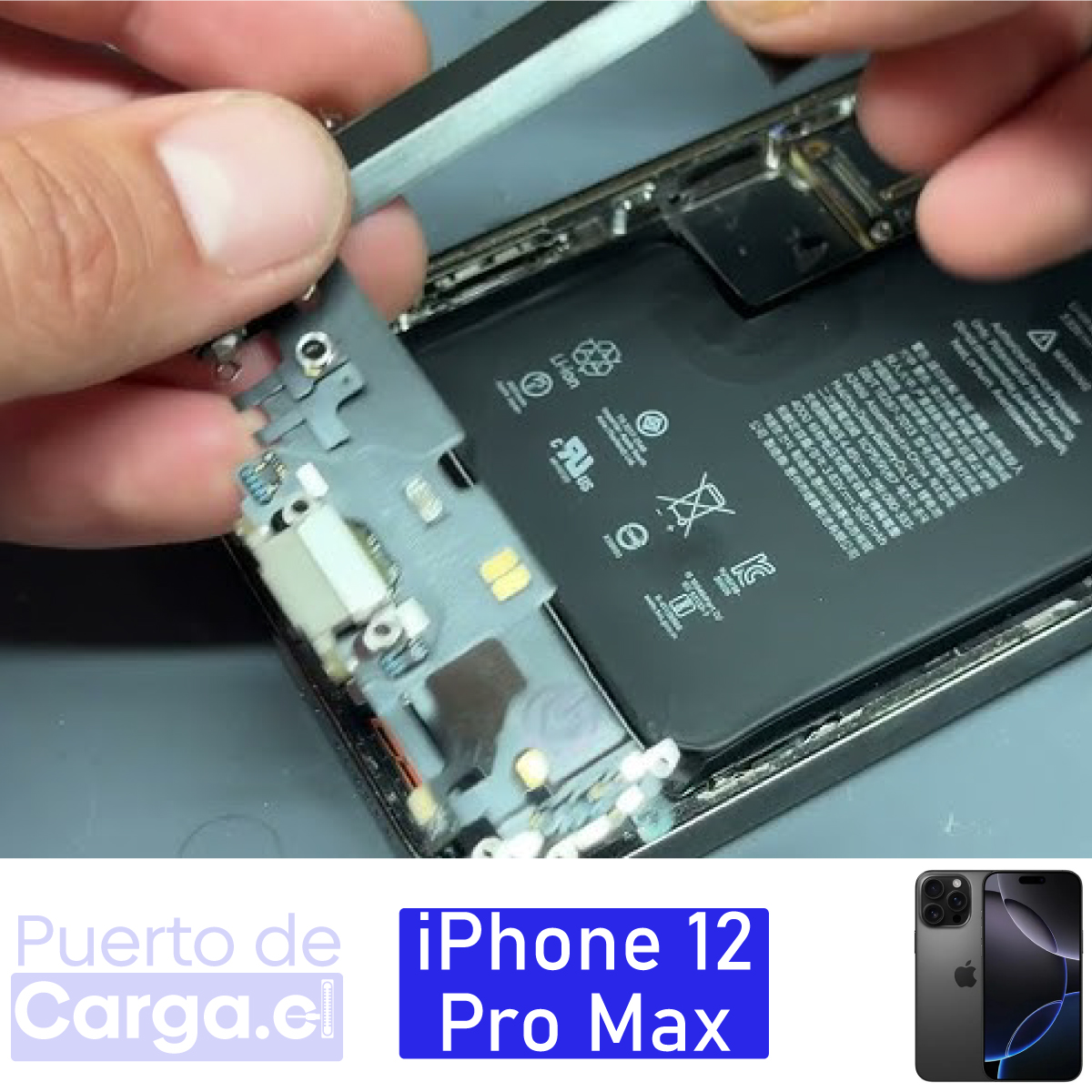 Cambio Puerto de carga iphone 12 pro max