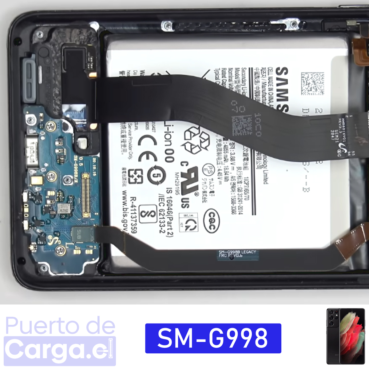 Cambio puerto de carga galaxy s21 ultra